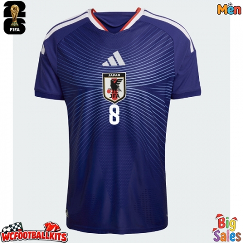 Japan Takumi Minamino #8 Replica Home Stadium Shirt World Cup 2026 Short Sleeve